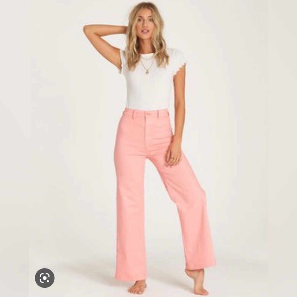 Billabong Wide Leg Jeans Pink Coral Size 29